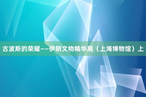 古波斯的荣耀——伊朗文物精华展（上海博物馆）上