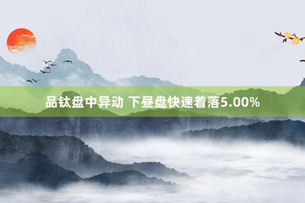 品钛盘中异动 下昼盘快速着落5.00%